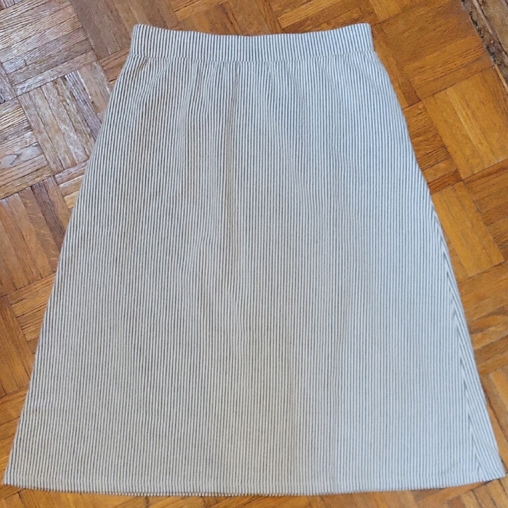Denim&Co Blue and White Striped A-Line Skirt Size Medium - Picture 10 of 10